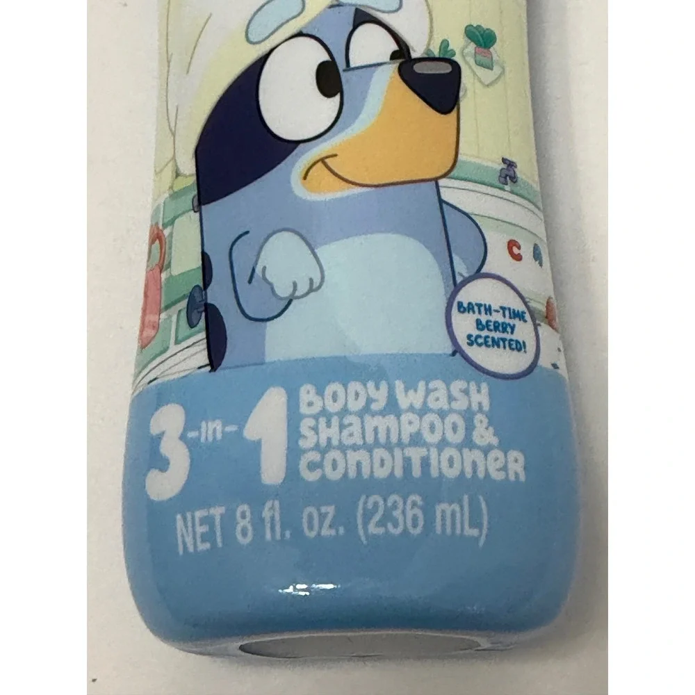 Bluey 3-in-1 Body Wash Shampoo & Conditioner Bath-Time Berry Scent 8 fl oz